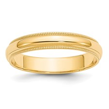 Lady's Yellow 14 Karat Wedding milgrain Band Gender: Unisex 4mm size 6