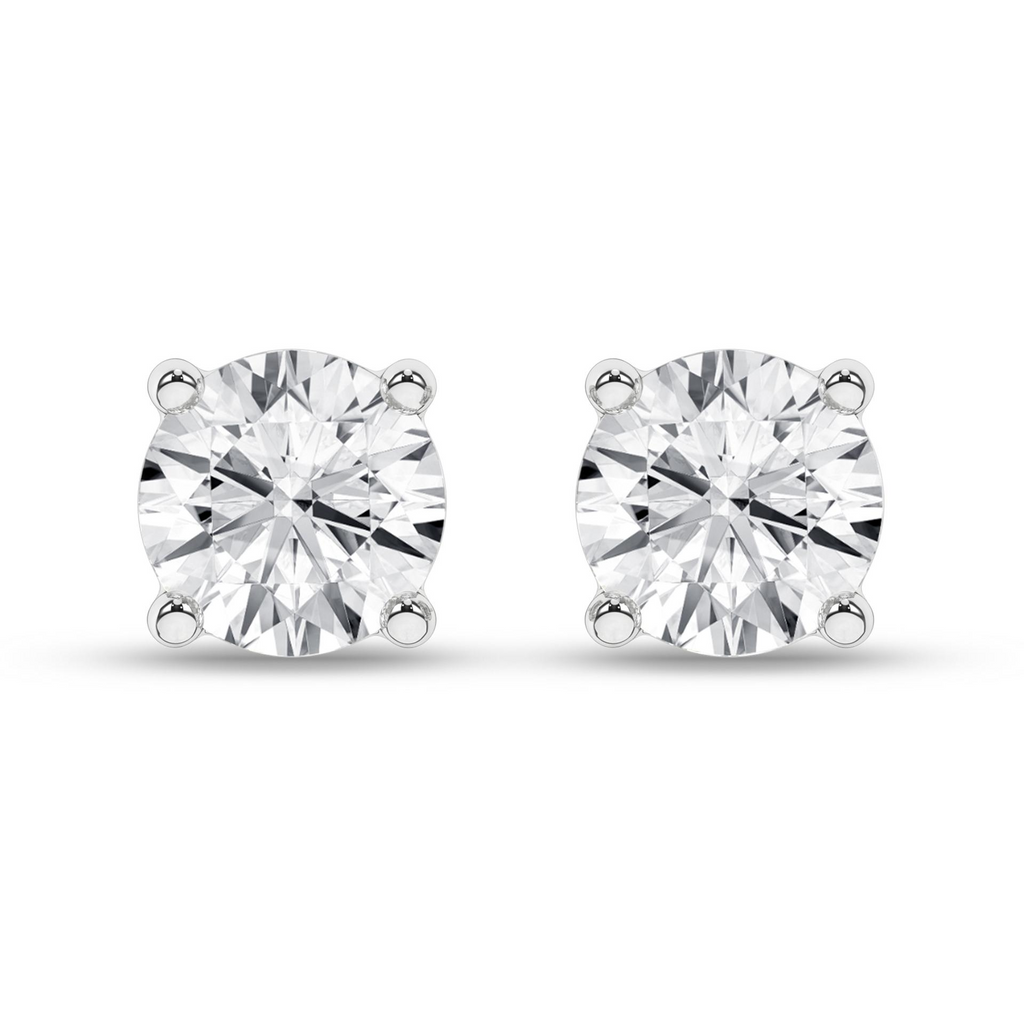 White 14 Karat Solitarie Stud Earrings 2 1.00tw Round E/F VS Lab Grown Diamonds Gender: Ladies