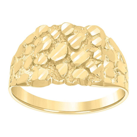 Gent's Yellow 10 Karat Nugget Fashion Ring Length 10