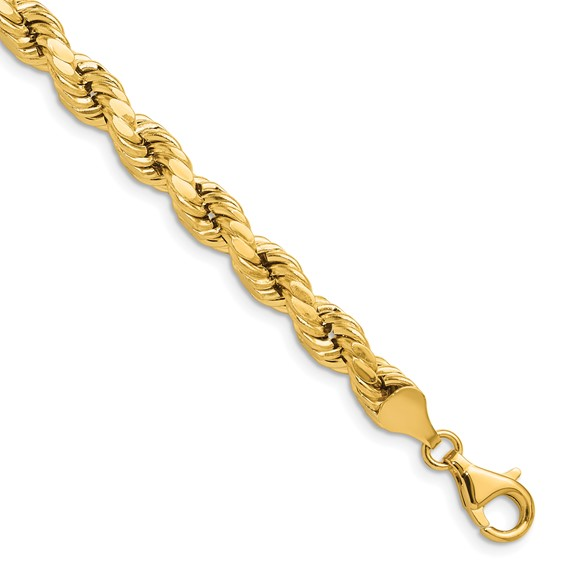 Gent's Yellow 14 Karat Solid Bracelet Style: Rope
Length: 8.5" 6.4mm