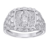 Gent Sterling Silver Mens Nugget Guadalupe Ring