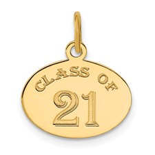14K Y/Gd Oval Class Of 2021 Pendant