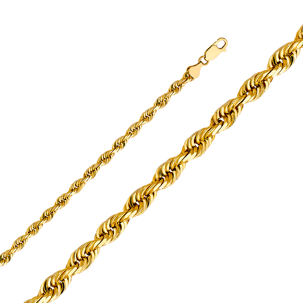 Yellow 10 Karat Rope Diamond Cut Bracelet Length: 8" 5mm
Gender: Gentlement