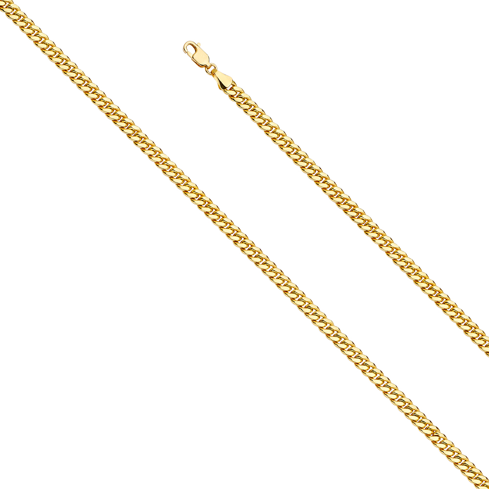 Gent's Yellow 10 Karat Hollow miami cuban Bracelet 4.5mm Length: 7.5"