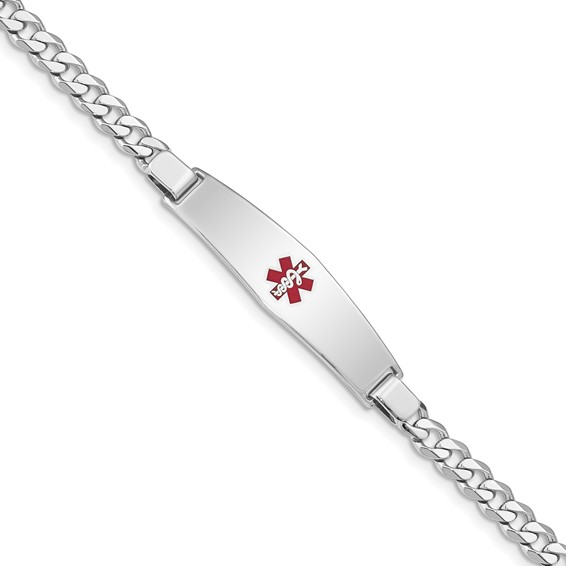 Gent's White Sterling Silver Medical Bracelet Style: Link
Length: 7"