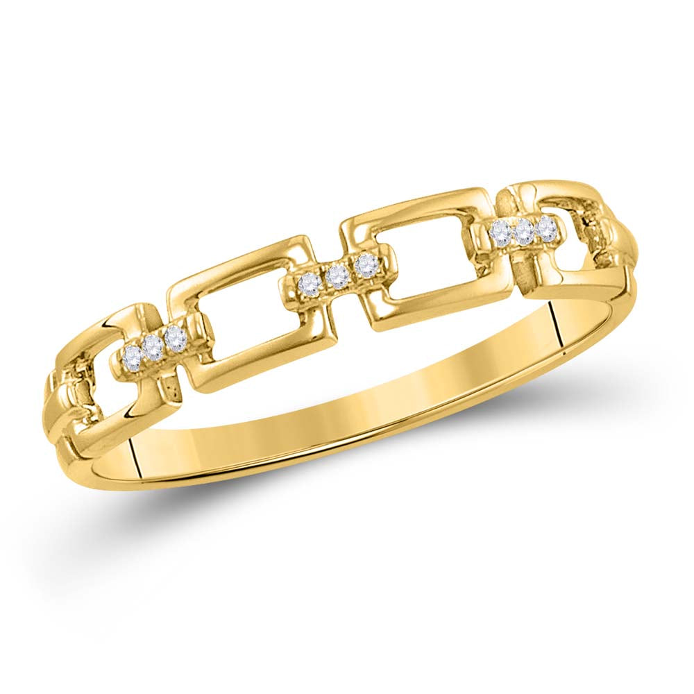 Lady's Yellow 14 Karat Fashion stackable Ring 0.03tw Round Diamonds St