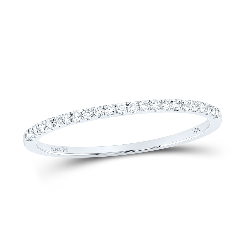 Lady's 14 Karat Wedding Band Size 7 0.13tw Round Diamonds Color: White