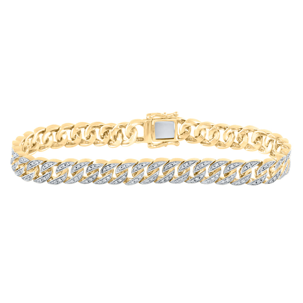Yellow 10 Karat Bracelet 1.75tw Round Diamonds Length: 8.5" 8mm
Gende