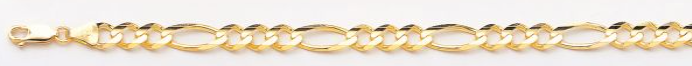 Yellow 14 Karat Bracelet Style: Figaro
Length: 9" 8mm
Gender: Gentlement