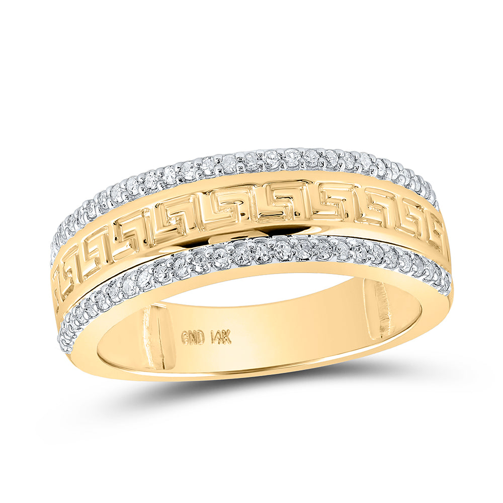 14 Karat Men's Diamond Wedding Band grecco Size 10 0.33tw Round Diamonds Color: Yellow