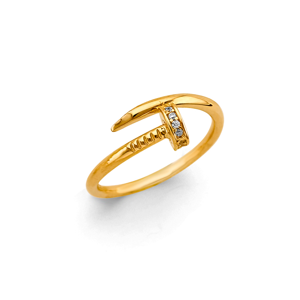 Lady's Yellow 14 Karat Nail Ring Gender: Ladies