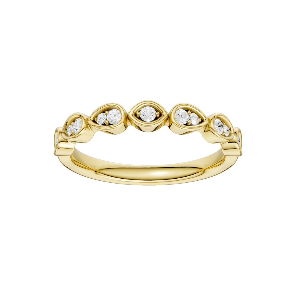 Lady's Yellow 14 Karat Lab Grown Diamond Band 13 = 0.15tw Round Lab Gr