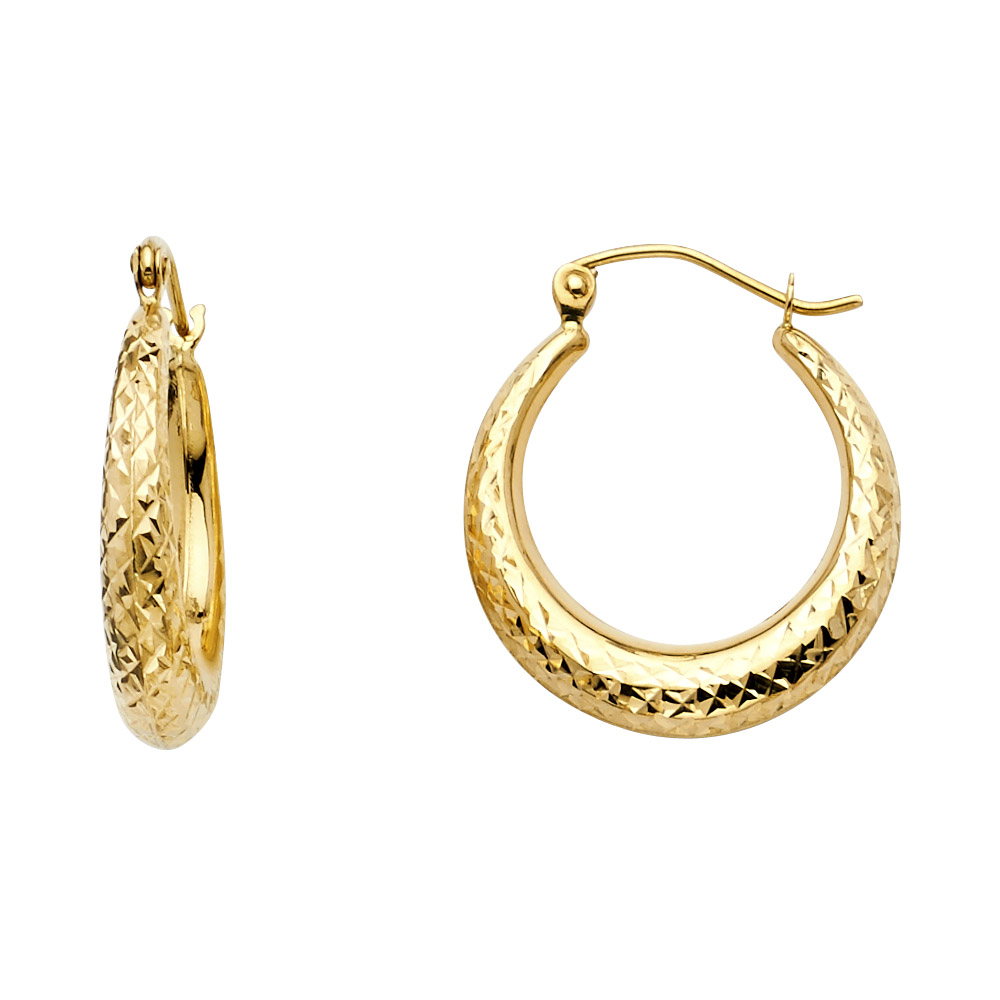 14KY DC Moon Shape Hoop Earrings (20mm)