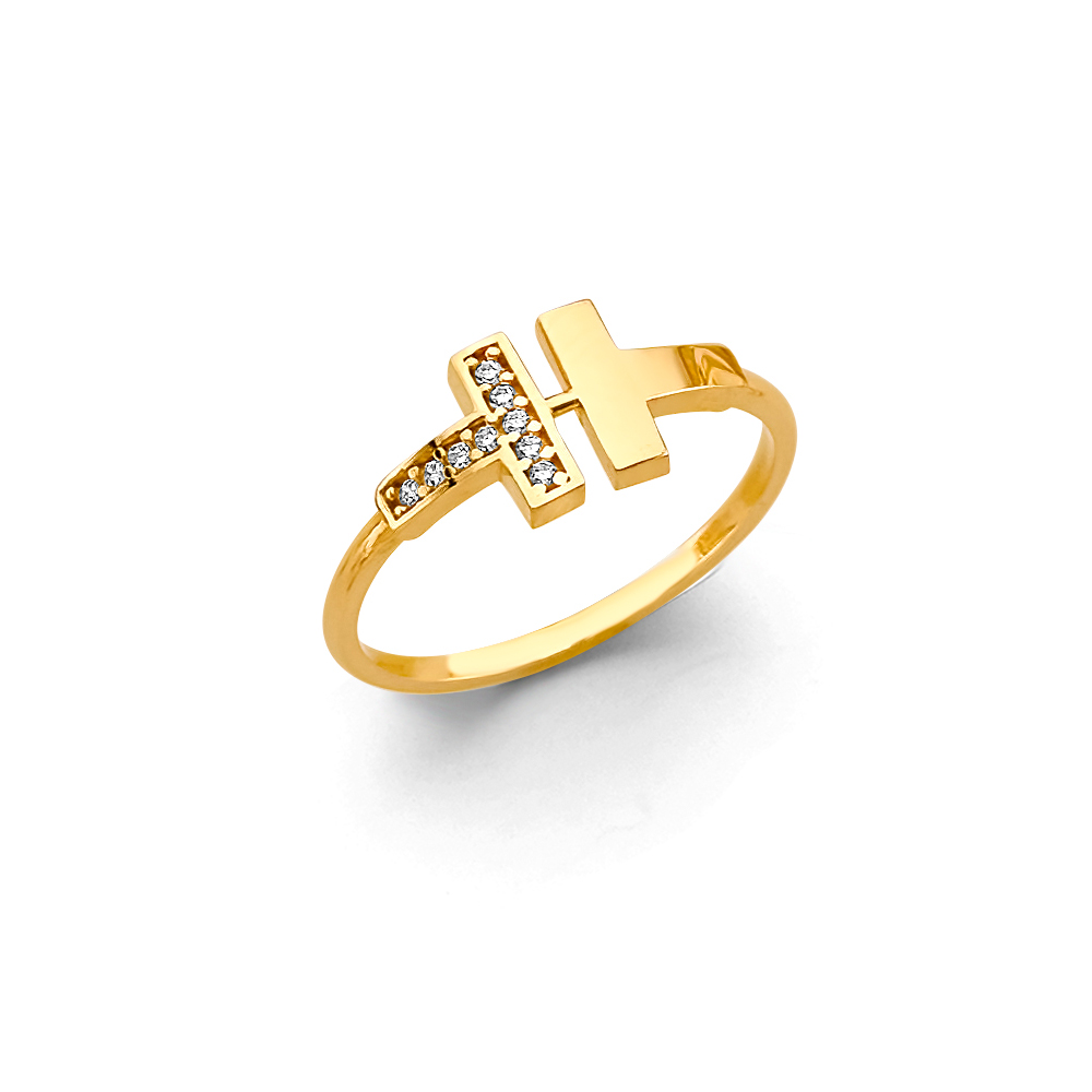 Lady's Yellow 14 Karat Fancy Ring Length 19