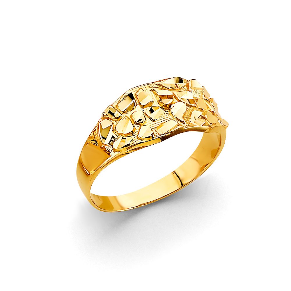 Gent's Yellow 14 Karat Nugget Ring Length 9