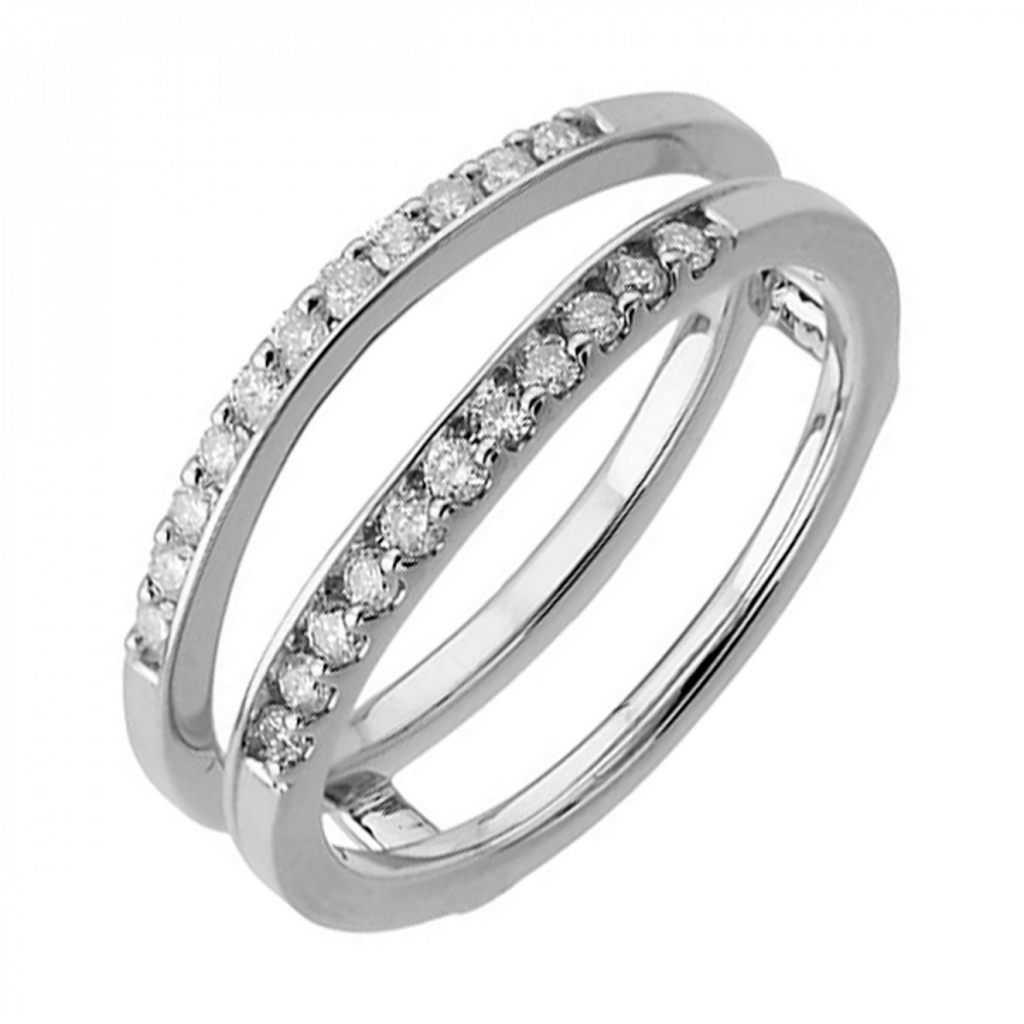 Lady's White 14 Karat Ring Wrap 22 0.25tw Round SI2 Diamonds Finish: P