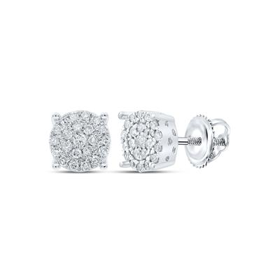 Lady's White 10 Karat Earrings = 0.25tw Round Diamonds cluster Finish: Polished
Length: 6.2
Gender: Unisex