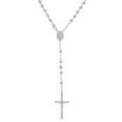 Sterling Silver Rosary 
Color: White
Length: 26" 5mm
Gender: Gentle