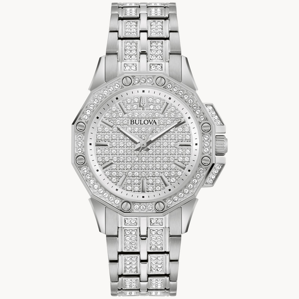 Watch Style: CRYSTAL
Metal: STAINLESS STEEL
Color: White
Finish: ST