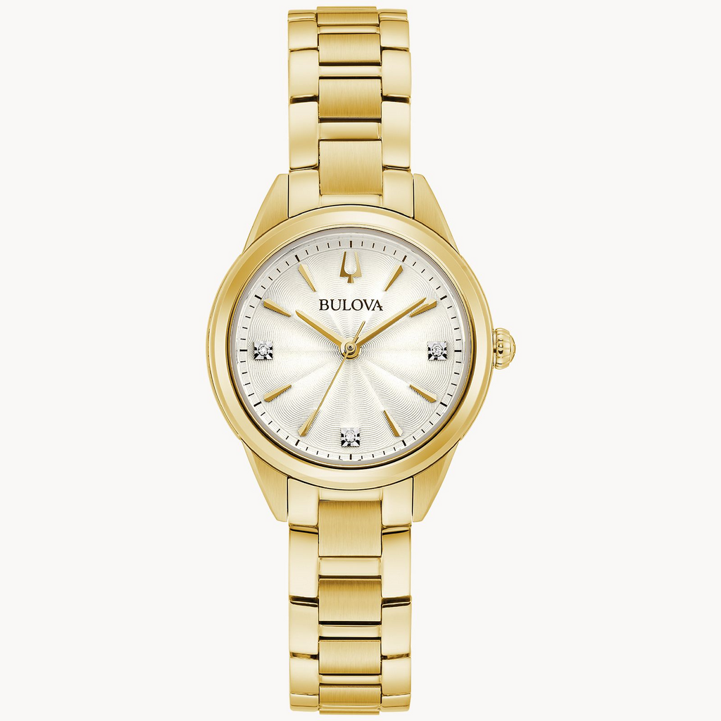 Watch Style: Diamond dial
Metal: Stainless Steel
Color: Yellow
Fini