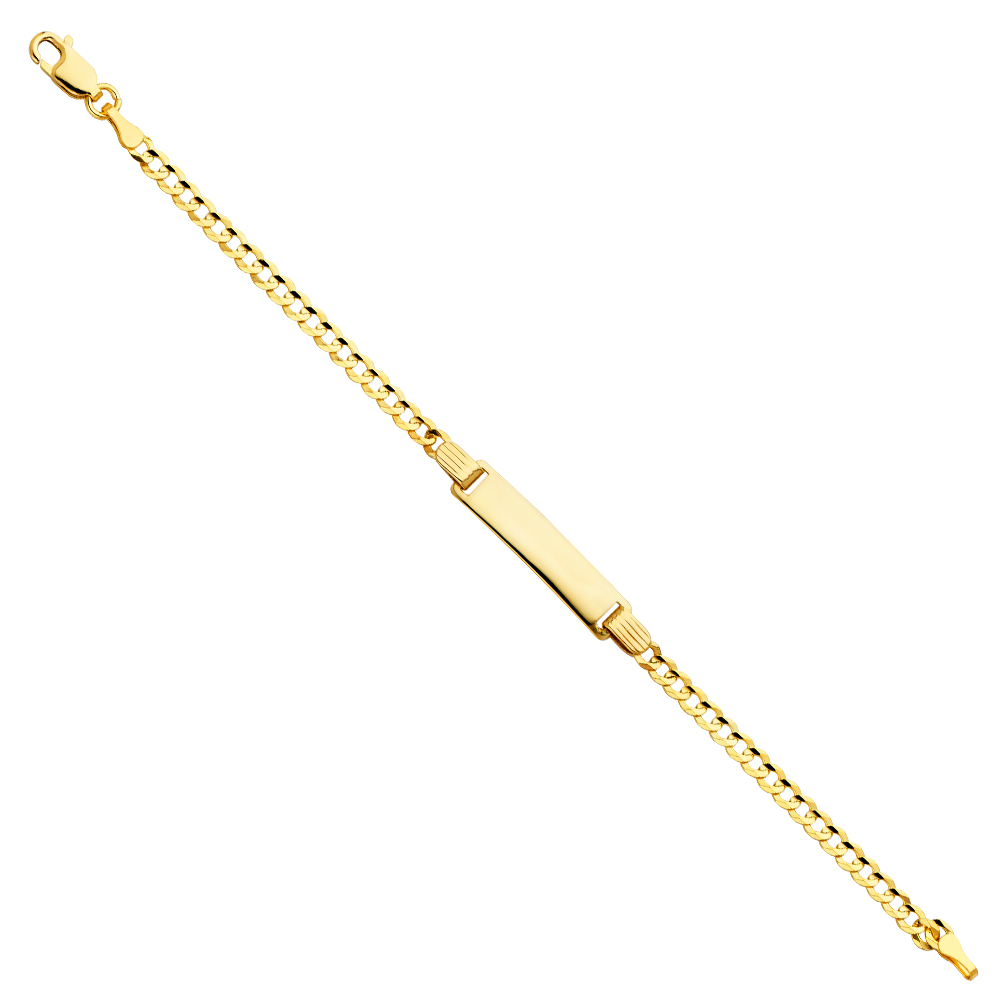 14 Karat Diamond Cut Baby ID Bracelet Style: Cuban
Color: Yellow
Len