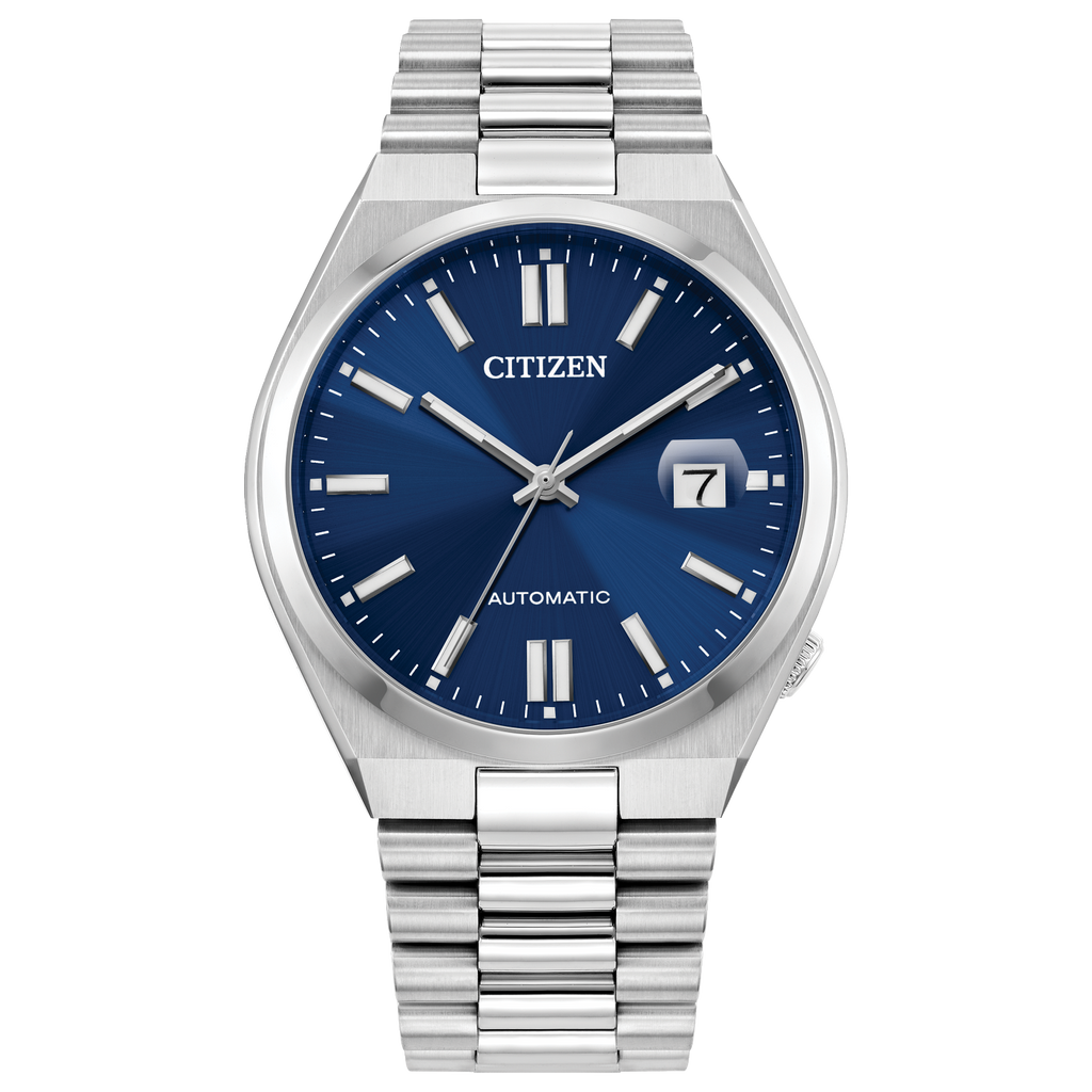 Watch Metal: STAINLESS STEEL AUTOMATIC 
Color: White and blue face
G