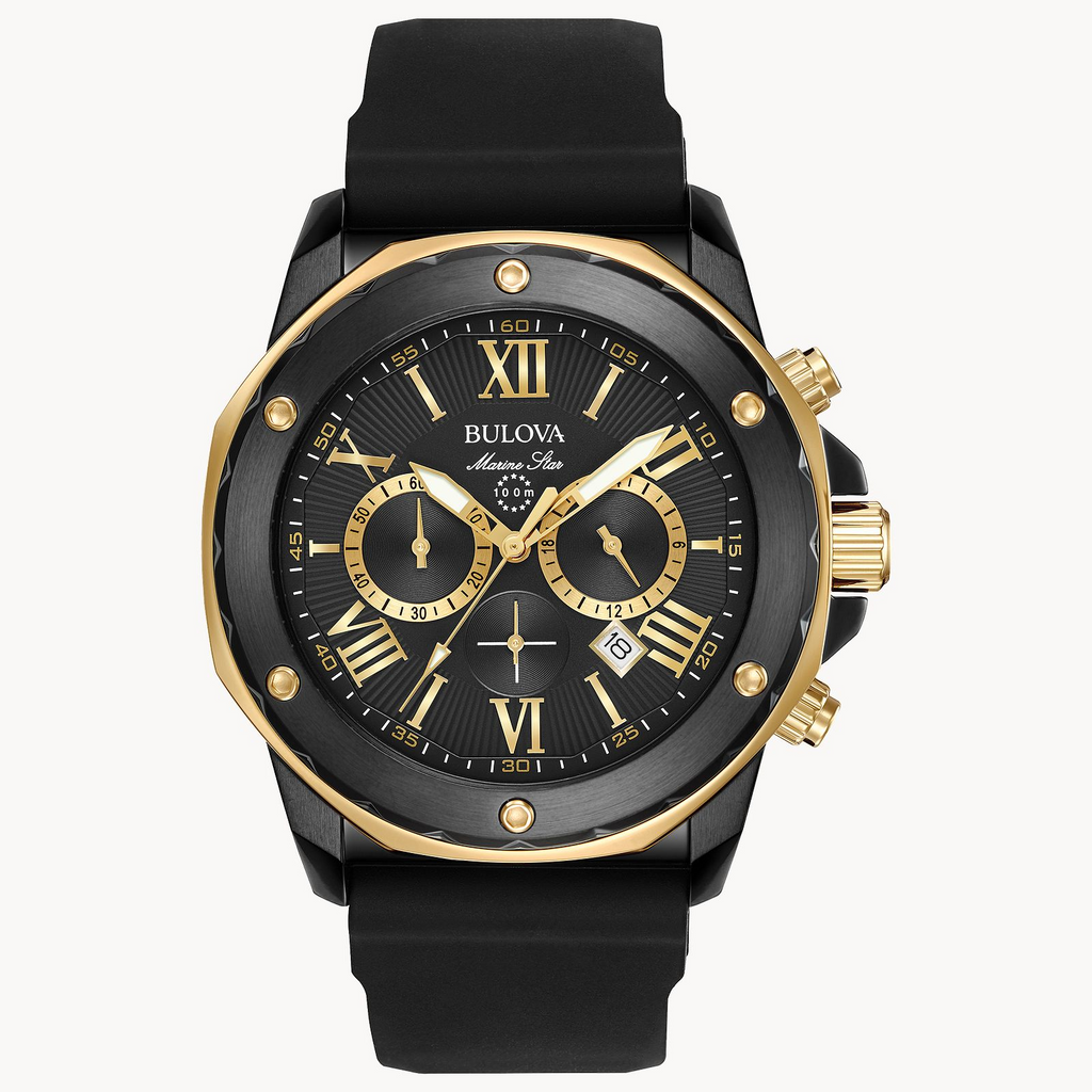Watch Style: Marine Star
Metal: Rubber
Color: Black
Finish: polishe