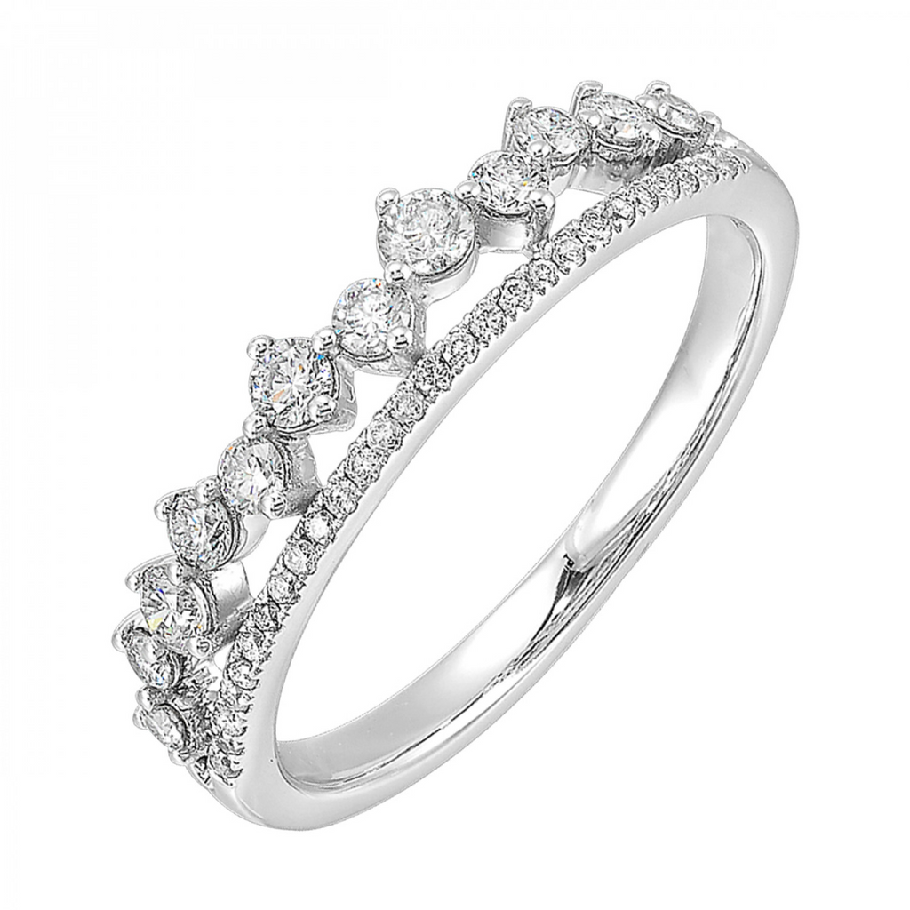 Lady's White 14 Karat Wedding Band 39 0.375tw Round Diamonds Finish: P