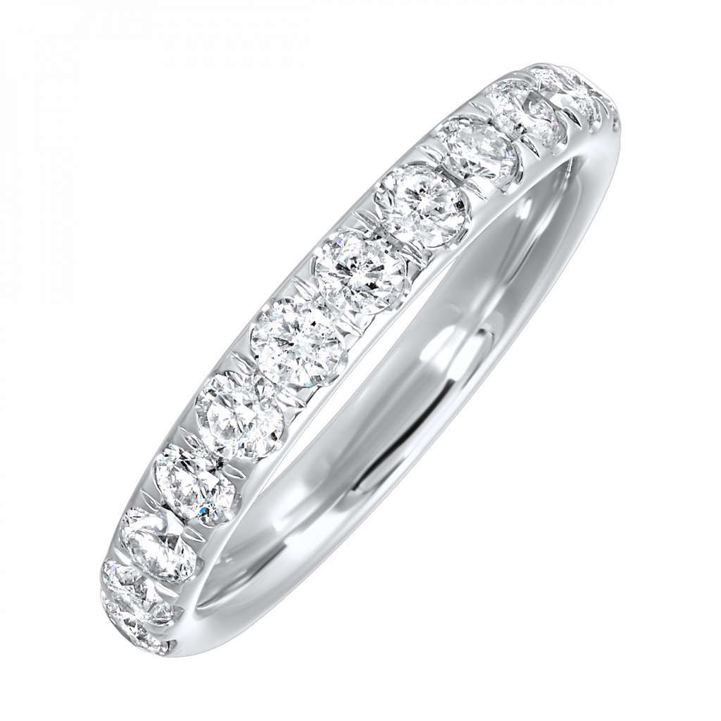 Lady's White 14 Karat Wedding Band 12 0.75tw Round I1 Diamonds Gender: