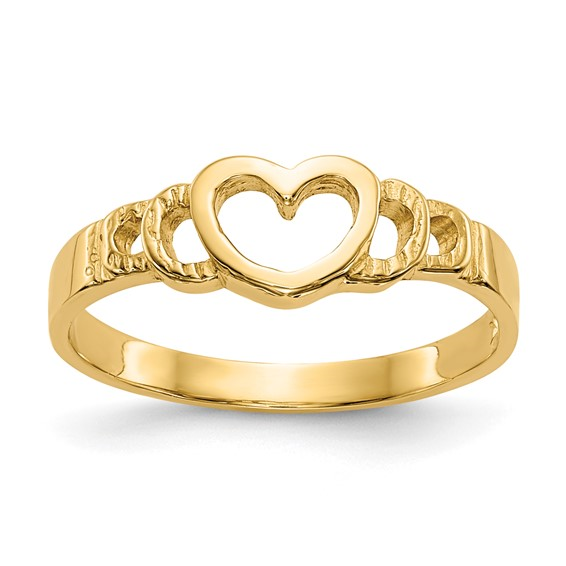 10 Karat Fashion heart child's Ring Size 3 Color: Yellow
Finish: Poli