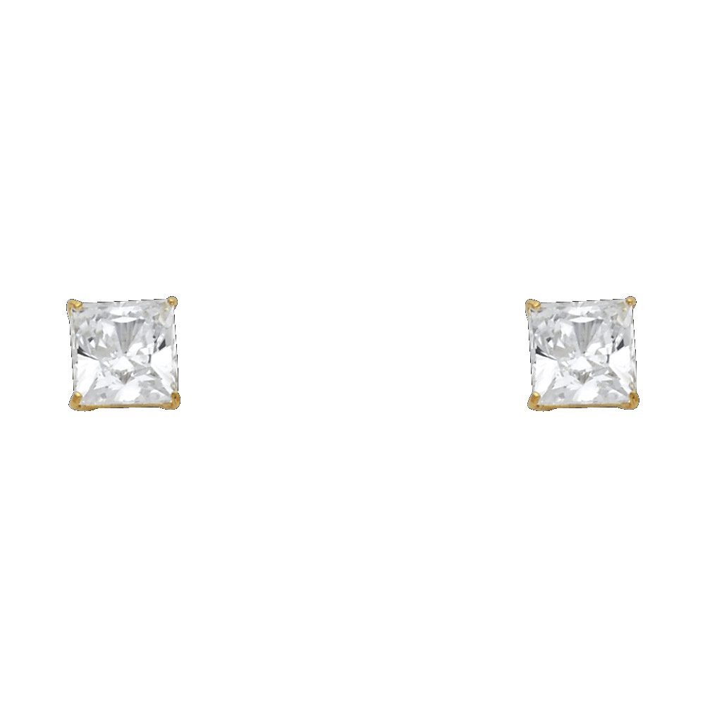 Lady's Yellow 14 Karat Stud Earrings Finish: Polished
Length: 7