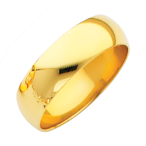 Gent's Yellow 14 Karat Wedding Band 6mm size 10