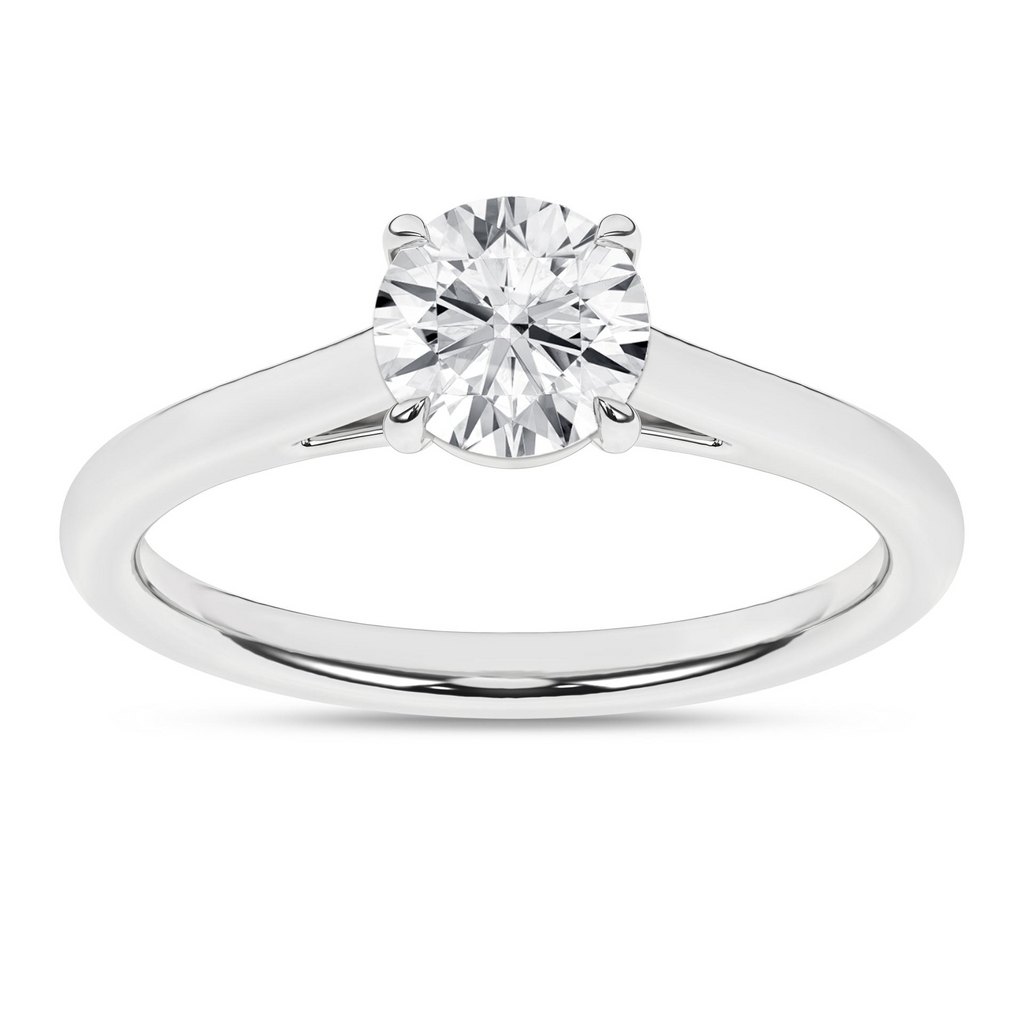 Lady's White 14 Karat Engagement Ring one 1.03ct Round F VS2 Lab Grown
