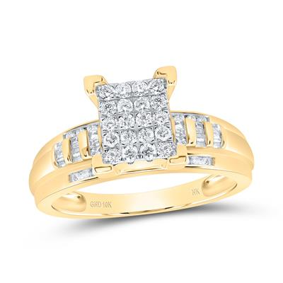 Lady's Yellow 10 Karat Fashion Ring 0.50tw Round Diamonds