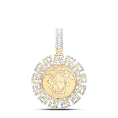 Gent's Yellow 10 Karat Fashion Medusa Pendant 1.00tw Round Diamonds Fi