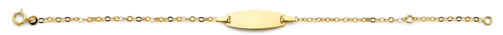 14 Karat Baby ID Bracelet Color: Yellow
Length: 6"