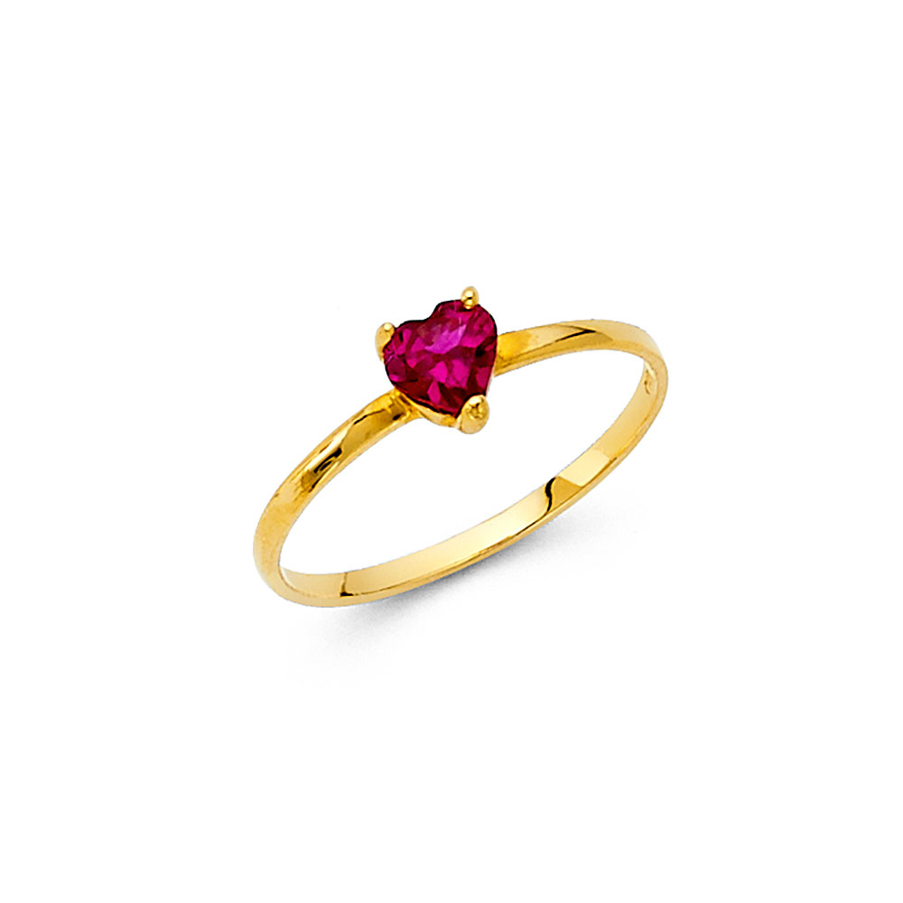 Yellow 14 Karat Heart Red Ring Finish: polished
Length: 6"
Gender: B