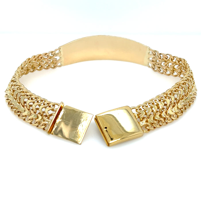 14 Karat Petatillo Bracelet Color: Yellow
Length: 7.5"
Gender: Unise