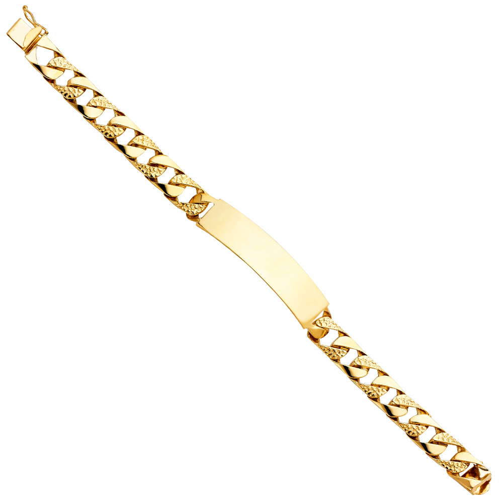 Gent's Yellow 14 Karat Nugget Cuban Link Bracelet Style: Cuban
Length