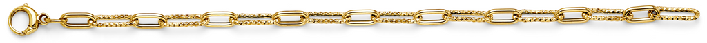 Lady's 14 Karat Hollow Paperclip 1+1 Bracelet 
Length: 7.5"
Gender: