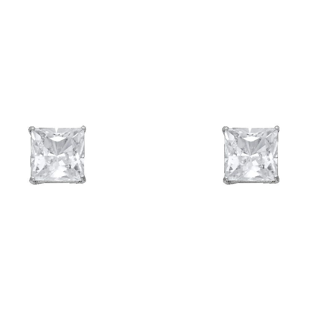 Lady's Yellow 14 Karat 7MM Sq Basket Studs Gender: Ladies