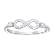 Lady's Infinity cz Silver Ring Length 3