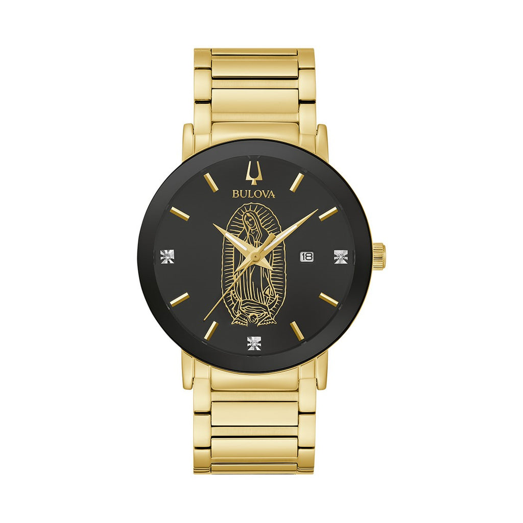Watch Style: Diamond Dial Virgen Of Guadalupe Round
Metal: Stainless Steel
Color: Yellow
Finish: Strap
Gender: Gentlement