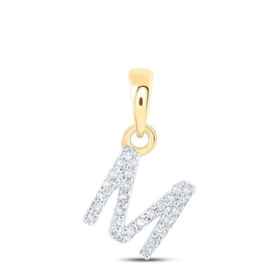 Lady's Yellow 10 Karat M Initial Pendant 0.05tw Round Diamonds Length: 12.9
Gender: Ladies