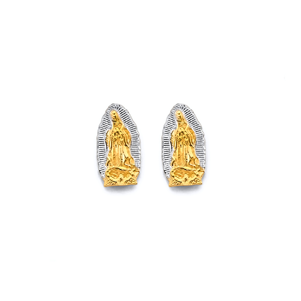 Lady's Two-Tone  Guadalupe Push Back Earrings