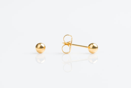 14K Yellow Gold Ball Piercing Studs 4mm
