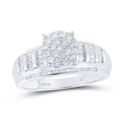 10k White Gold Round Diamond Cluster Bridal Engagement Nicoles Dream C