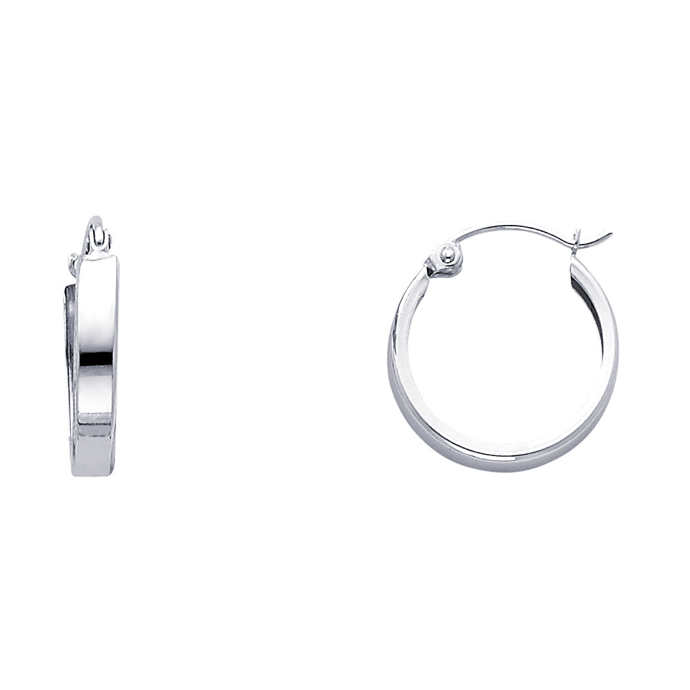 Lady's White 14 Karat Earrings Length 15mm Finish: Polished