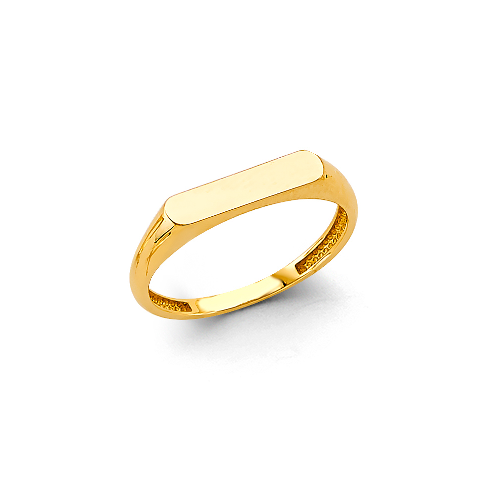 Lady's Yellow 14 Karat Signet Ring Length 3