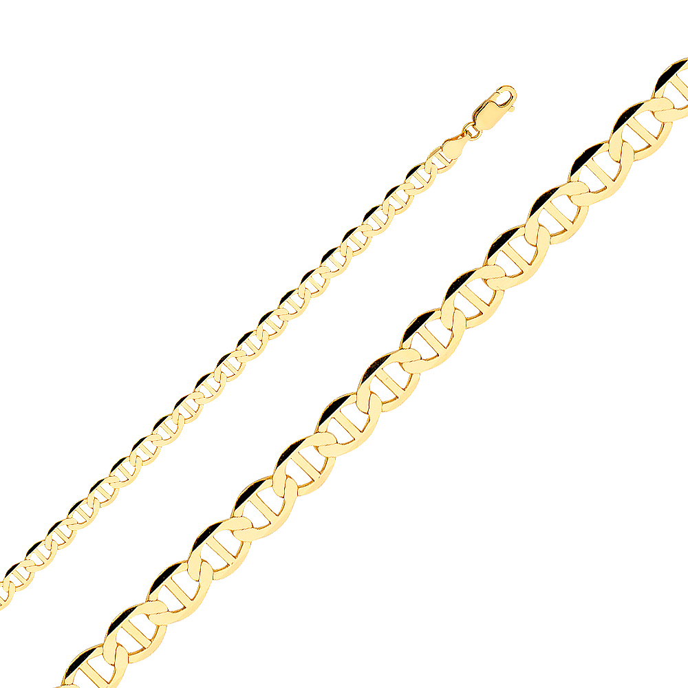 14KY 5.5mm Flat Mariner Chain
Length: 7.5"
Gender: Unisex